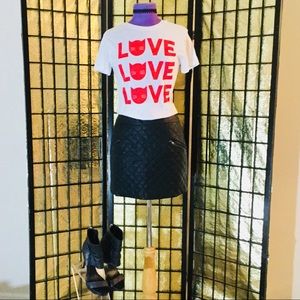 Connection 18 Black Faux Leather Mini Skirt